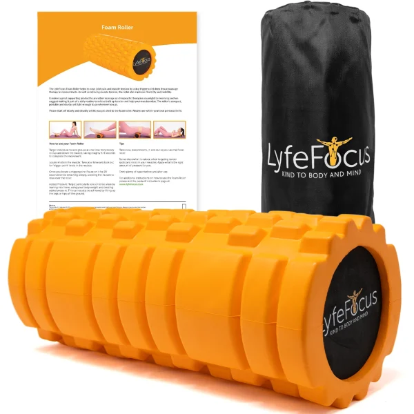 Foam Roller Trigger Point Premium Massage Roller - With Carry Case - LyfeFocus
