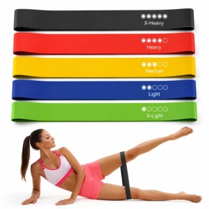 5 Resistance Bands Exercise Sports Loop Fitness Home Gym Yoga Workout Latex Set