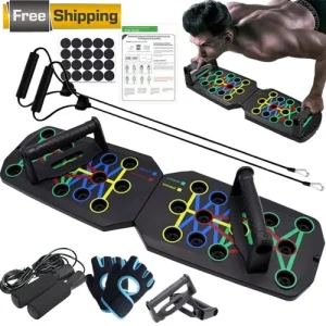 Portable Foldable Push Up Board with Handles Home Gym Fitness Workout Kit